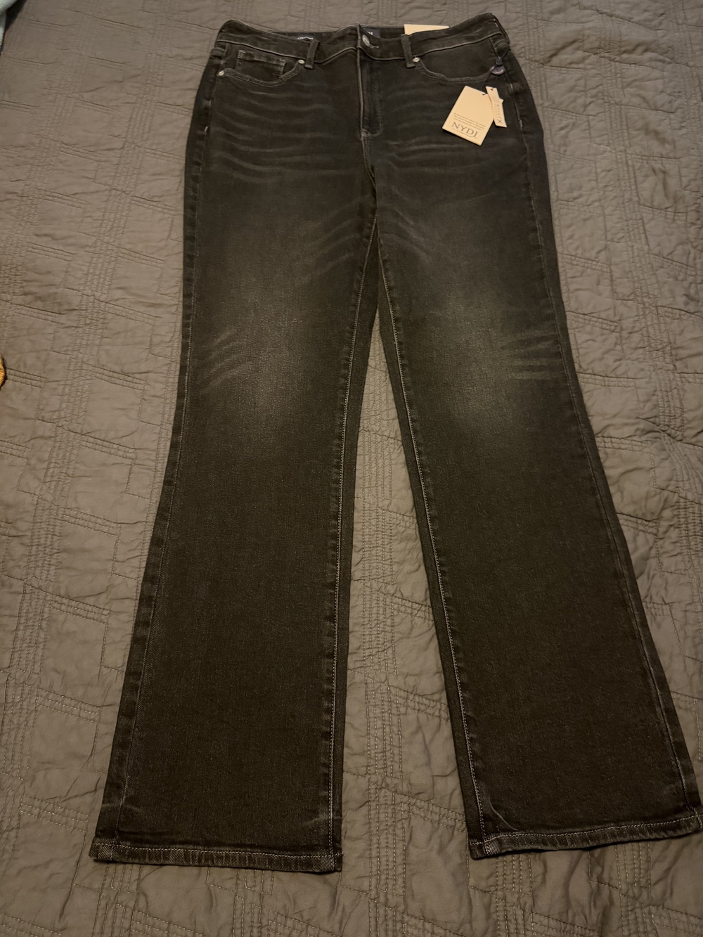 NYDJ Women's Dark Gray Wide Leg Jeans